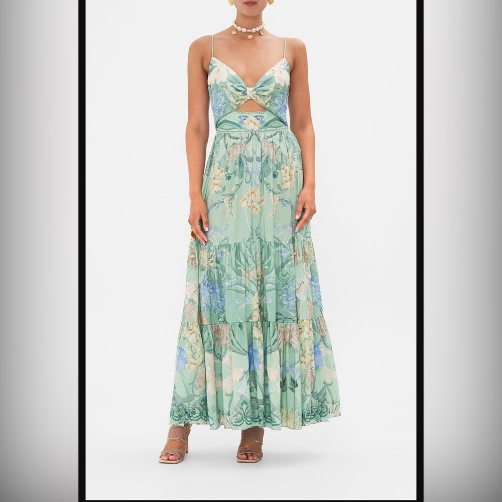 Camilla Cut Out Bodice Dress with Tiered Skirt